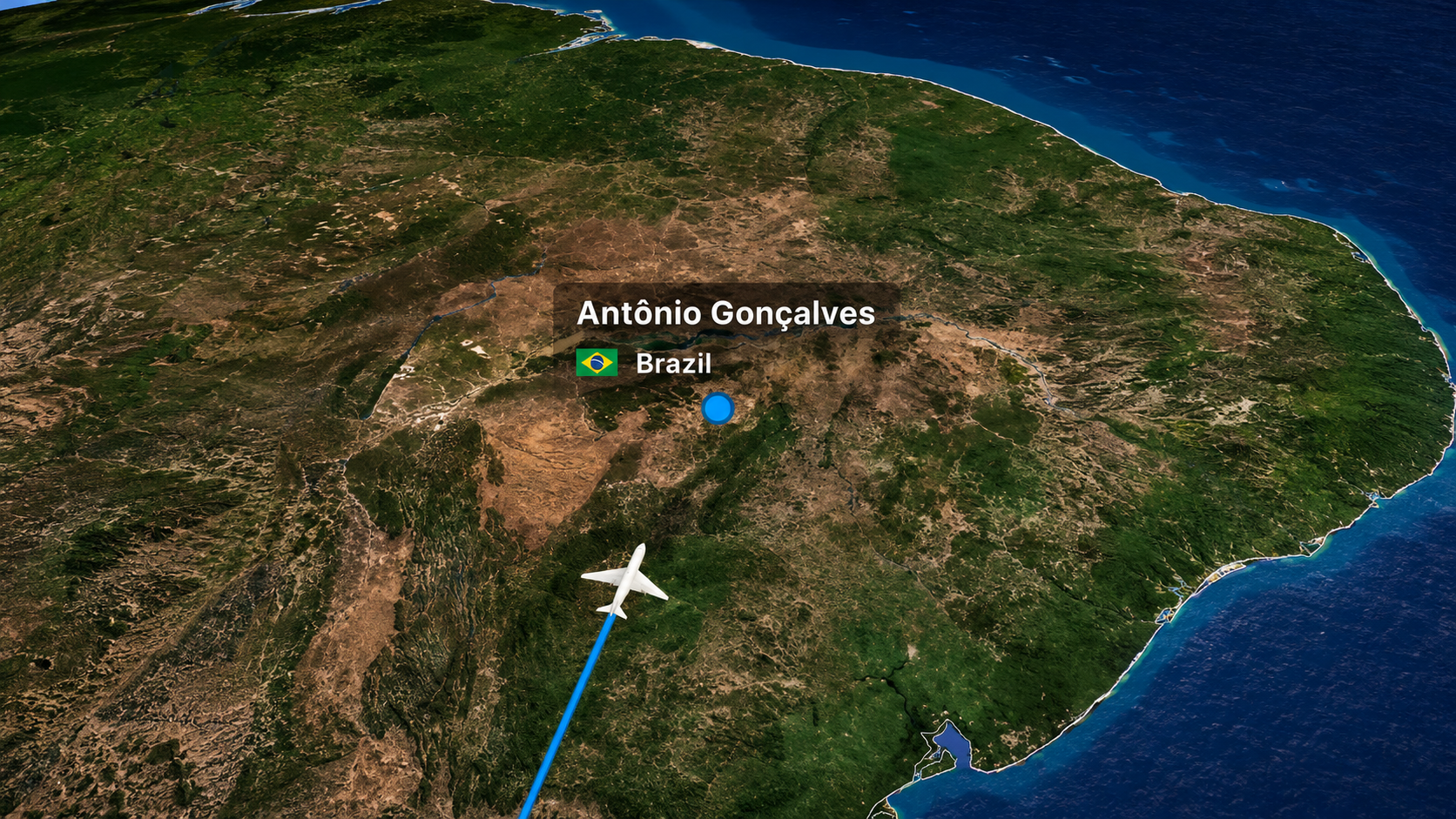 Mapa representando hóspedes chegando à região